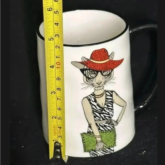 Signature Housewares Hipster, Shopaholic Tiger, 16oz Coffee, Tea Mug Cup - Picture 5 of 5